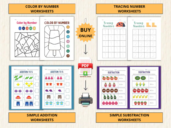 1000+ Preschool Learning Worksheets Mega Bundle. - Image 3
