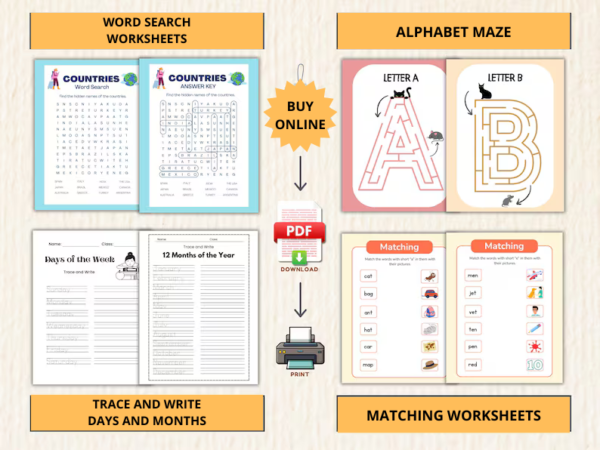 1000+ Preschool Learning Worksheets Mega Bundle. - Image 9