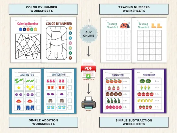 1000+ Preschool Learning Worksheets Mega Bundle. - Image 3