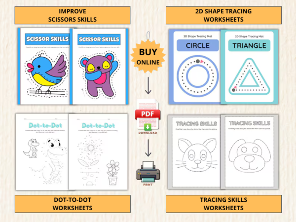 1000+ Preschool Learning Worksheets Mega Bundle. - Image 4
